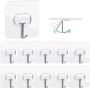 MOPMS Adhesive Hooks Kitchen Wall Hooks Heavy Duty Self Adhesive Hooks Transparent Hooks for Hanging, Command Hooks Heavy Duty for Kitchen, 10 Pack