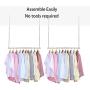 Storage Maniac 2-Pack Hanging Closet Rod, Width Adjustable, Height Fixed, Space-Saving Clothes Hanging Bar, Chrome