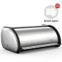 Bread Boxes for Kitchen Counter, Stainless Steel Roll Top Bread Bin, Sliver Bread Storage Holder with Lid, Large Capacity Bread Keeper, 17 x 11 x 7 Inches Bread Boxes for Kitchen Counter, Stainless Steel Roll Top Bread Bin, Sliver Bread Storage Holder with Lid, Large Capacity Bread Keeper, 17 x 11 x 7 Inches