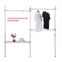 Cocoarm Clothes Drying Rack,Multifunctional 3 Layers Rails Garment Clothes Coat Rack Dryer Hanger with 1 Storage Shelf Adjustable Height 275-310cm