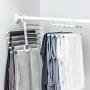 lliang Hangers 5 Tier Multi-Function Portable Clothes Hanger Pants Racks Trousers Hanger Clothes Storage Drying Hanger Stainless Steel