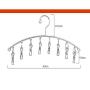 Stainless Steel Laundry Drying Rack 2 Pack 4.0 mm Clothes Hanger with 8 Clips For Drying Socks, Baby Clothes, Cloth Diapers, Bras, Towel, Underwear, Hat, Scarf, Pants, Gloves