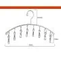 Stainless Steel Laundry Drying Rack 2 Pack 4.0 mm Clothes Hanger with 8 Clips For Drying Socks, Baby Clothes, Cloth Diapers, Bras, Towel, Underwear, Hat, Scarf, Pants, Gloves