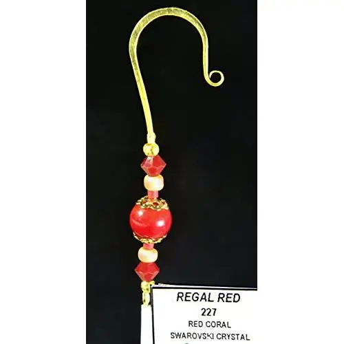 Handmade Jeweled Christmas Ornament Hanger Hook- REGAL RED