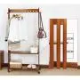 ZHEN GUO Bamboo Garment Rack Coat Tree Free Standing, Hallway Coat and Shoe Rack On Wheels with 2 Tier Storage Shelves, Clothes Hanger Hat Holder for Home and Office (Size : 70cm) ZHEN GUO Bamboo Garment Rack Coat Tree Free Standing, Hallway Coat and Shoe Rack On Wheels with 2 Tier Storage Shelves, Clothes Hanger Hat Holder for Home and Office (Size : 70cm)
