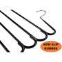 Frank Pressie Heavy Duty Pants Hangers Space Saving Non Slip Skirt Hanger Open Ended Pant Organizer Clothes and Multifunctional Tie Rack for Belts Pack of 3