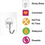 Ninth Five Adhesive Stainless Steel Hooks(13.2lb/6kg) Heavy Duty Sticky Wall & Ceiling & Door Hooks, Clear Reusable Hook for Bathroom and Kitchen No Scratch Waterproof and Oilproof (12 Pack)