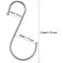 Anmas 10pcs X-Large S Shaped Utility Hooks 4.92 inch (125mm) Stainless Steel Metal Hangers Hanging Hooks Universal for Clothes Coat Bags Towels Kitchen, Work Shop, Bathroom, Garden