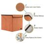 PiccoCasa Storage Bin Cube with Lid, 13x13.6x13inches, Linen Fabric Foldable Basket Storage Organizers Boxes Containers for Home Closet Bedroom Drawers Organizers, Orange