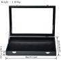 Wuligirl 20 Hooks Necklace Tray Storage Boxes Jewelry Display Stackable Glass Top Lockable Black Velvet Boxes(Necklace Box)
