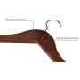 Topline Classic Wood Shirt Hangers - Mahogany Finish (10-Pack)