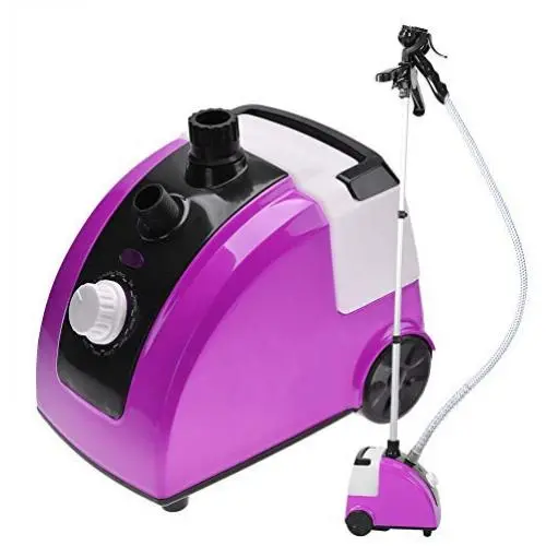 Garment Steamer, Heavy Duty Powerful 1500w Fast-Heating Standing Full Size Clothes Fabric Steamer with 11 Steam Levels, Fabric Brush, Garment Hanger, Retractable Pole for Home Office (Purple) Garment Steamer, Heavy Duty Powerful 1500w Fast-Heating Standing Full Size Clothes Fabric Steamer with 11 Steam Levels, Fabric Brush, Garment Hanger, Retractable Pole for Home Office (Purple)