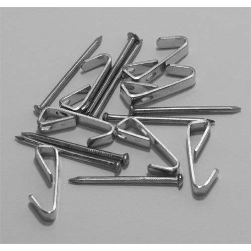 Extra Heavy Duty 100 Pack Of 10 LB Zinc Plated Steel Picture Hangers With Nails (100 Hangers & 100 Nails)