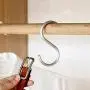 S-Shaped Hook for Closet Hooks, Bathroom Hooks, workshops and Other Heavy-Duty S-Shaped Hooks, Aluminum Alloy Metal Hooks, Length 105, Internal Opening 35, Diameter 6, mm (Solid) 6 Pieces S-Shaped Hook for Closet Hooks, Bathroom Hooks, workshops and Other Heavy-Duty S-Shaped Hooks, Aluminum Alloy Metal Hooks, Length 105, Internal Opening 35, Diameter 6, mm (Solid) 6 Pieces