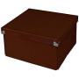 Pop n’ Store Decorative Storage Boxes with Lid, Collapsible and Stackable, Medium Square Box, Interior Size (9.75”x9.75”x5.75”), Brown