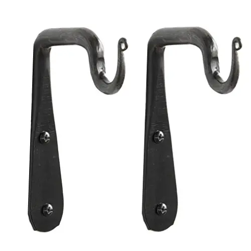 Set of 2 Wall Mounted Hand Forged Straight Wrought Iron Hanging Coat Hook Hanger Rustic Vintage Style Bracket Set of 2 Wall Mounted Hand Forged Straight Wrought Iron Hanging Coat Hook Hanger Rustic Vintage Style Bracket