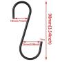 Maxgoods 3.54 10PCS Home Storage Utility S Shaped Hooks Stainless Steel Metal Hangers Hanging Hooks for Kitchen, Work Shop, Bathroom, Garden,Bedroom (Silver, 10PCS)