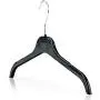 HANGERWORLD 50 Black 15inch Plastic Notched Coat Clothes Garment Top Hangers with Metal Hook HANGERWORLD 50 Black 15inch Plastic Notched Coat Clothes Garment Top Hangers with Metal Hook
