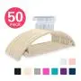 MIZGI Premium Velvet Hangers (Pack of 50) Heavyduty- Non Slip No Shoulder Bump Suit Hangers - Chrome Hooks,Space Saving Clothes Hangers,Rounded Hangers for Coat,Sweater,Jackets,Pants,Shirts (Ivory) MIZGI Premium Velvet Hangers (Pack of 50) Heavyduty- Non Slip No Shoulder Bump Suit Hangers - Chrome Hooks,Space Saving Clothes Hangers,Rounded Hangers for Coat,Sweater,Jackets,Pants,Shirts (Ivory)