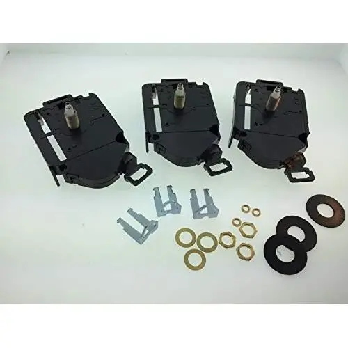 Set of 3 Quartz Battery Movements with Pendulum Hanger Fits 3/8" Dial Set of 3 Quartz Battery Movements with Pendulum Hanger Fits 3/8" Dial