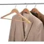 SE7VEN Padded suit hanger Solid wood coat hanger Clothesline prop Clothing store wooden hanger 6 branches-A