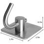 Codream Robe Hooks Heavy Duty 3M Self Adhesive Clothes Hats Towel Hangers for Kitchen Bathroom SUS 304 Stainless Steel Brushed Nickel Pack of 3 Units