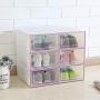 Yagaga Stackable Shoe Storage, 6 Pcs Transparent Shoe Boxes Flip Design Plastic Storage Case Organizer Dustproof Clear Plastic Shoe Storage Boxes for Home (White)