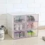 Yagaga Stackable Shoe Storage, 6 Pcs Transparent Shoe Boxes Flip Design Plastic Storage Case Organizer Dustproof Clear Plastic Shoe Storage Boxes for Home (White)