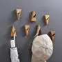 Garneck Wood Wall Hook Adhesive Triangle Door Back Hook Modern Wall Clothes Hanger for Living Room Entrance Key Holder 2 PCS