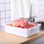 Commercial Bus Tub 4-Pack, Plastic Bus Box/Tote Box, 13 Liter Plastic Storage Bin with Handles/Wash Basin Tub/Storage Basin (White)
