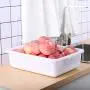 Commercial Bus Tub 4-Pack, Plastic Bus Box/Tote Box, 13 Liter Plastic Storage Bin with Handles/Wash Basin Tub/Storage Basin (White)