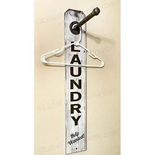 Industrial Pipe Laundry Room Sign Doubles As Clothes Hanger or Drying Rack, 6 inches x 35 inches Industrial Pipe Laundry Room Sign Doubles As Clothes Hanger or Drying Rack, 6 inches x 35 inches