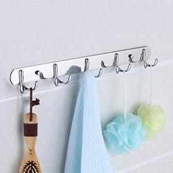 shengyuze Hooks & Hangers Stainless Steel Wall Mounted Double-Hook Coat Clothes Hat Hanger Organizer Rack for Home - 3#