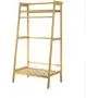 Coat Racks Stand Coat Rack Floor Hanger Clothes Rack Floor-Standing Shelf Solid Wood Bedroom Living Room Trapezoid Multifunction Storage Shelf (Size : 50cm)