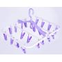 Basicwise QI003440 Purple Laundry Drying Hanger Clothes Rack with 20 Clips