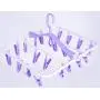 Basicwise QI003440 Purple Laundry Drying Hanger Clothes Rack with 20 Clips