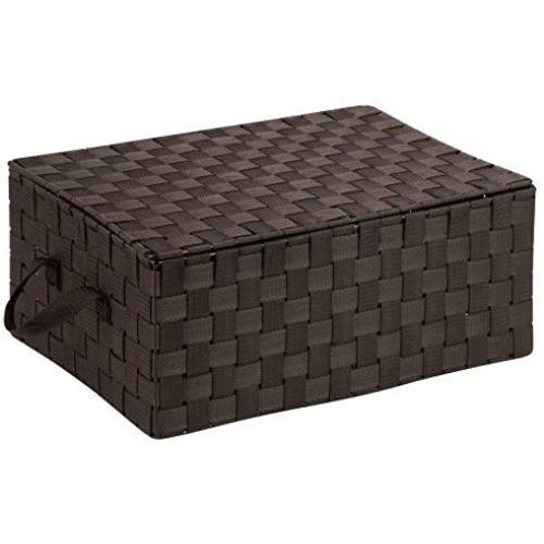 Honey-Can-Do OFC-03704 Double Woven Storage Chest Boxes with Lid and Handles, 12 by 17 by 7-Inch, Espresso