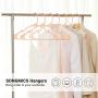 SONGMICS 50-Pack Clothing Hangers, Durable and Slim, Space Saving, Strong Heavy-Duty Plastic, Notched, Standard Tubular Hangers for Coats, Adults, 16.3 Inches Long, Light Pink UCRP03PK50