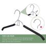JS HANGER Coat Hangers, Metal Suit Hangers with Non-Slip Foam Coating, Space Saving Add On Hooks - Black, Set of 10