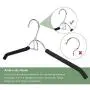 JS HANGER Coat Hangers, Metal Suit Hangers with Non-Slip Foam Coating, Space Saving Add On Hooks - Black, Set of 10 JS HANGER Coat Hangers, Metal Suit Hangers with Non-Slip Foam Coating, Space Saving Add On Hooks - Black, Set of 10