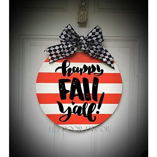 Happy Fall Yall Round wreath thanksgiving door hanger