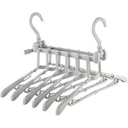 EvaroFly Portable Multipurpose Magic Folding Hanger, Anti-skidding Storage Clothes Hanger, Household Travel Camping -Gray-a 2 Pcs