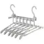 EvaroFly Portable Multipurpose Magic Folding Hanger, Anti-skidding Storage Clothes Hanger, Household Travel Camping -Gray-a 2 Pcs