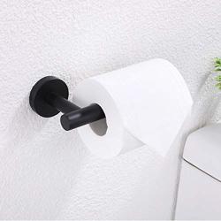 Black Stainless Steel Roll Paper Towel Holder, Toilet Paper Towel Holder, Self-Adhesive Wall Mounted for Bathroom/Under Cabinet, Tissue Paper Towel Roll Hanger for Kitchen