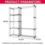 UDEAR Portable Clothes Closet Wardrobe Storage Organizer with Shelves and Side Pockets Black UDEAR Portable Clothes Closet Wardrobe Storage Organizer with Shelves and Side Pockets Black