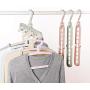 Minlop Magic Clothes Hanger Organizer, Rotate Anti-Skid Folding Hanger with Space Saving and Cascading Features, Pack of 5 Standard Hangers with 9 Holes for Drying and Storage, Random Colour
