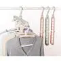 wenirn Magic Clothes Hanger Organizer, Rotate Anti-Skid Folding Hanger with Space Saving and Cascading Features, Pack of 5 Standard Hangers with 9 Holes for Drying and Storage, Random Color
