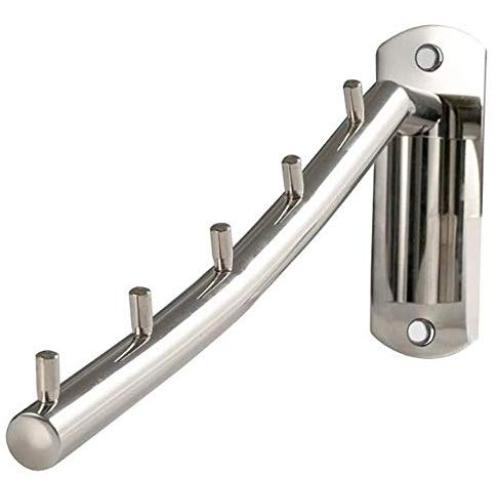 JTKDL Premium-Grade 304 Stainless Steel Clothes Hanger with Swing Arm Holder Clothing Hanging System Closet Organize Wall Mount Clothes Rack
