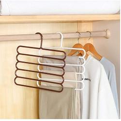 Save Space Cabinet Pants tie Scarf Storage Rack Folding Magic Hangers for Clothes Outdoor Closet 5pcs Random Color