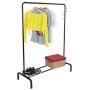 Pratcgoods Modern Simple Style Vertical Hangers Full Metal Freestanding Hanger Bedroom Clothes Rack with Rod Storage Shelf